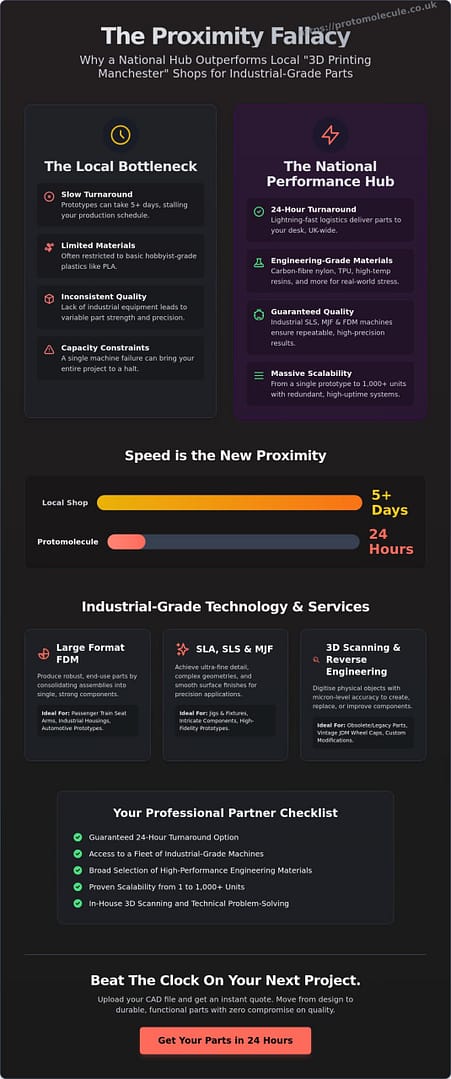 3D Printing Manchester: Why National Speed Outperforms Local Proximity