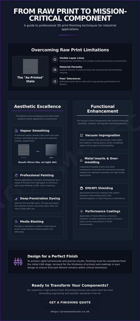 High Surface Finish 3D Printing UK: The Professional Engineering Guide